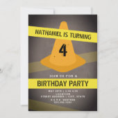 Oranje kegel waarschuwing tape constructie verjaar kaart (Voorkant)