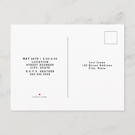 Oranje kegel waarschuwing tape constructie verjaar uitnodiging briefkaart (Achterkant)