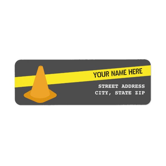 Oranje kegel + waarschuwingstape constructie Verja Etiket (Voorkant)