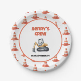 Oranje Kegelconstructie Digger Naam Jongen Verjaar Papieren Bordje