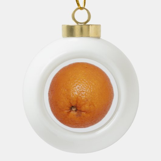 Oranje Keramische Bal Ornament (Voorkant)