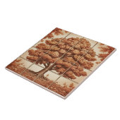 Oranje keramische Tegel in het najaar van de kasta Tegeltje (Zijkant)