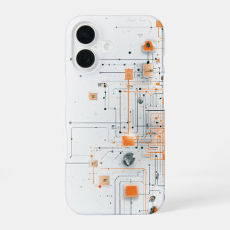 Oranje Kern Schema iPhone 16 Hoesje