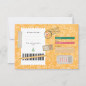 Oranje Kerst Patroon Kerst Ticket Cadeaubon (Voorkant)