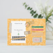 Oranje Kerst Patroon Kerst Ticket Cadeaubon (Staand voorkant)