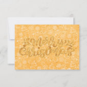 Oranje Kerst Patroon Kerst Ticket Cadeaubon (Achterkant)