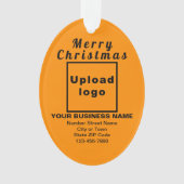 Oranje kerst voor zakelijk gebruik ornament (voorkant)