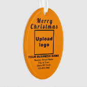 Oranje kerst voor zakelijk gebruik ornament (voorkant)