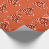 Oranje kerstboom cadeaupapier (Hoek)