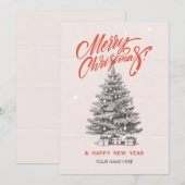  oranje kerstboom feestdagenkaart (Voorkant / Achterkant)