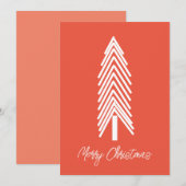 Oranje kerstboom, Kaart voor vrolijk kerstfeest (Voorkant / Achterkant)