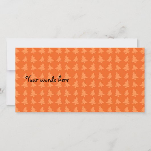 Oranje kerstboompatroon feestdagenkaart (Voorkant)