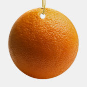 Oranje kerstboomversiering keramisch ornament (Voorkant)