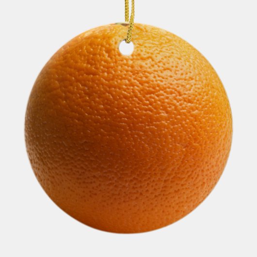 Oranje kerstboomversiering keramisch ornament (Voorkant)