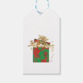 Oranje kerstcadeau met kat cadeaulabel (Voorkant)