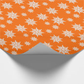 Oranje kerstcadeaupapier voor sneeuw cadeaupapier (Hoek)