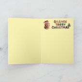 Oranje kerstcadeautje stoppen kaart (Binnen)