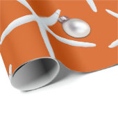 Oranje kerstcadeauverpakking met Starfish Pattern Cadeaupapier (Rol Hoek)