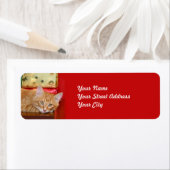 Oranje kerstfeest etiket (Insitu)