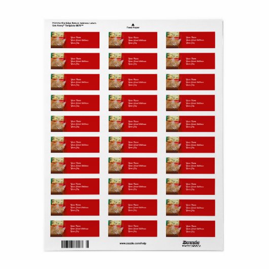 Oranje kerstfeest etiket (Full Sheet)