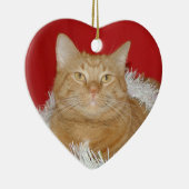 Oranje kerstfeest keramisch ornament (Rechts)