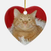 Oranje kerstfeest keramisch ornament (Achterkant)