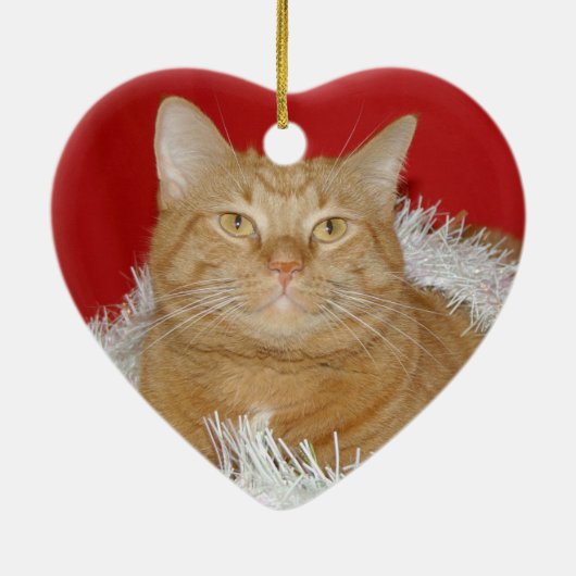 Oranje kerstfeest keramisch ornament (Achterkant)