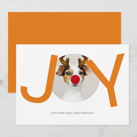 Oranje kerstfeestfoto voor Merry-kerst Kaart (Voorkant / Achterkant)