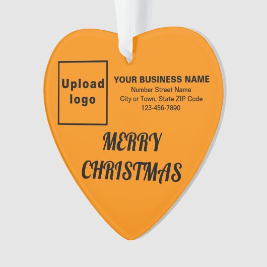 Oranje kerstfeestkleur acryl ornament (voorkant)