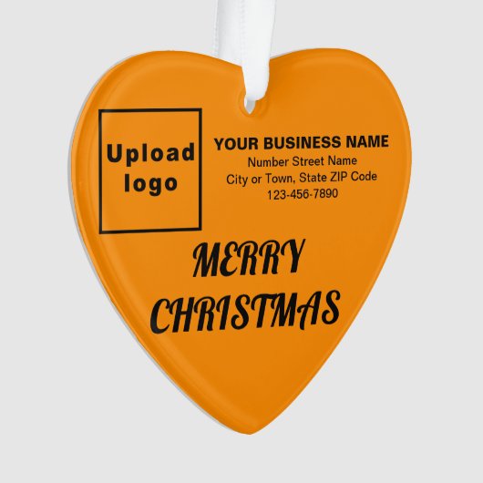 Oranje kerstfeestkleur acryl ornament (voorkant)