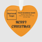 Oranje kerstfeestkleur acryl ornament (achterkant)