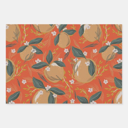 Oranje kerstkleurrijk patroon Inpakpapier Vel (Voorkant 2)