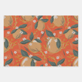 Oranje kerstkleurrijk patroon Inpakpapier Vel (Voorkant)