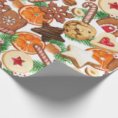 Oranje kerstkoekjes en Snoep Cadeaupapier (Hoek)