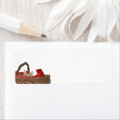 Oranje kerstmandje etiket (Insitu)