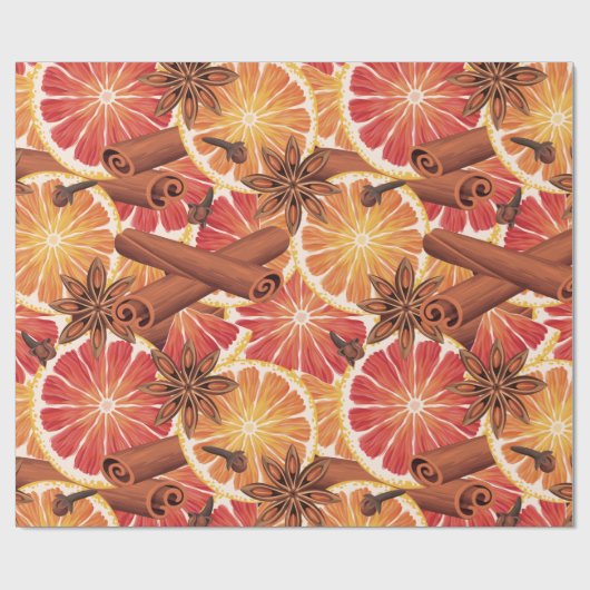 Oranje kerstmis cadeaupapier (Vlak)