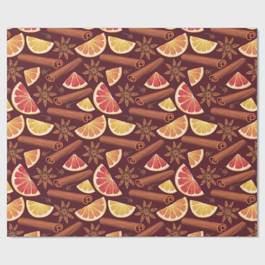 Oranje kerstmis cadeaupapier (Vlak)