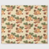 Oranje kerstmis cadeaupapier (Vlak)