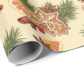 Oranje kerstmis cadeaupapier (Rol Hoek)