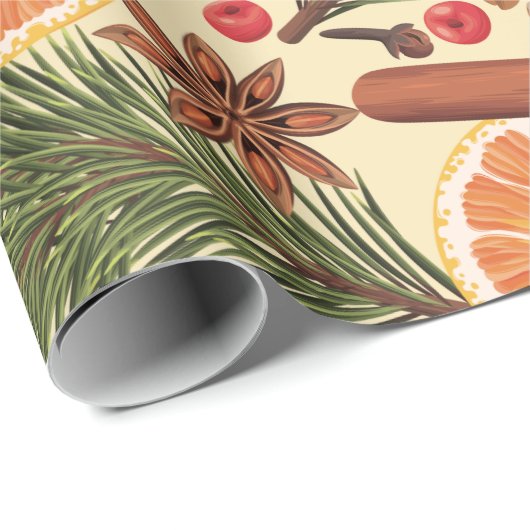 Oranje kerstmis cadeaupapier (Rol Hoek)