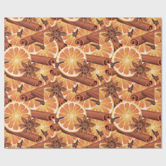 Oranje kerstmis cadeaupapier (Vlak)