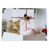 Oranje kerstmis groot cadeauzakje (Voorkant)