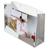 Oranje kerstmis groot cadeauzakje (Achterkant Gekanteld)