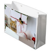 Oranje kerstmis groot cadeauzakje (Voorkant Gekanteld)