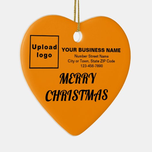 Oranje kerstmis-kleurenhartvorm keramisch ornament (Rechts)