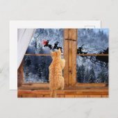 Oranje kerstmis met rode stip feestdagenkaart (Voorkant / Achterkant)