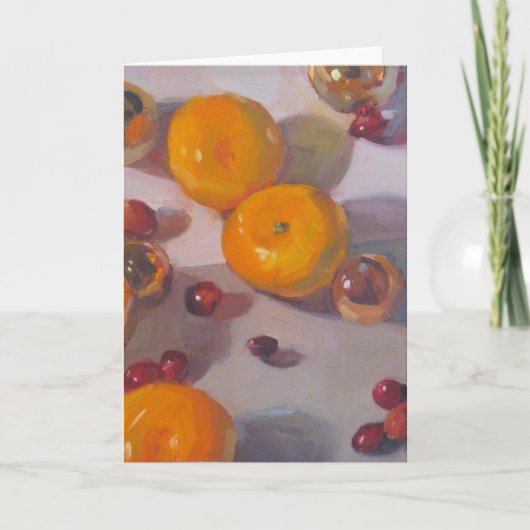 "Oranje Kerstmis van de Amerikaanse veenbes" - de Feestdagen Kaart (Voorkant)