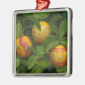 Oranje kerstmok metalen ornament (Links)