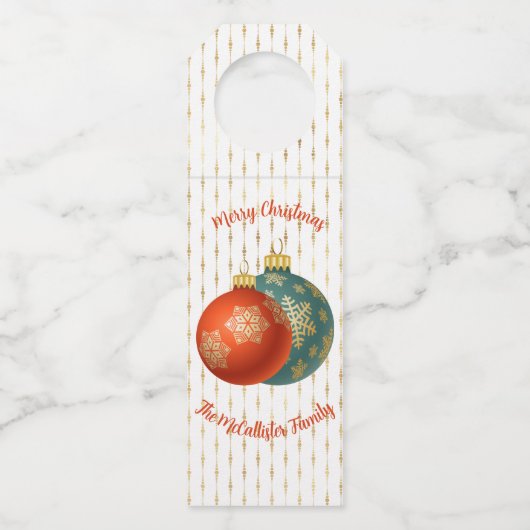 Oranje kerstOrnamenten Flessenhanger (Voorkant)