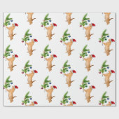 Oranje kerstpapier cadeaupapier (Vlak)